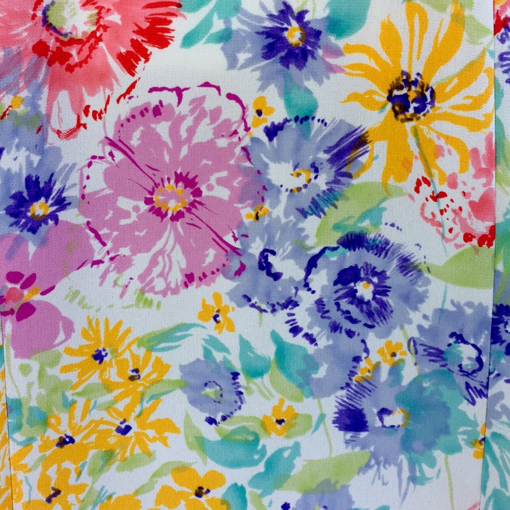 LIZ BAKER FLORAL PASTEL LINED SHIFT DRESS - Picture 5 of 12